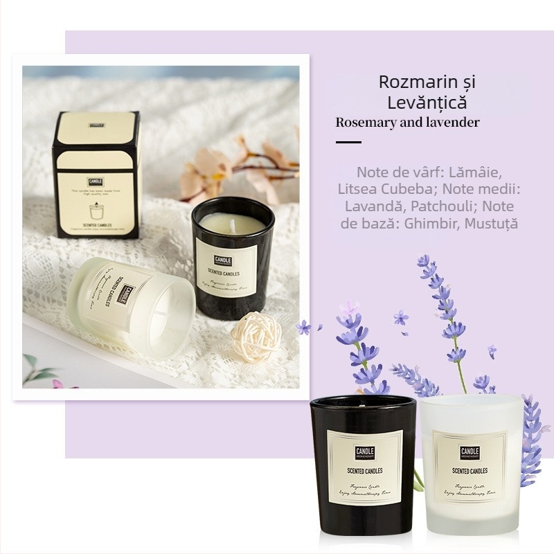 Lumânare aromaterapeutică din ceară de soia, lucrată manual, cilindrică, personalizare OEM