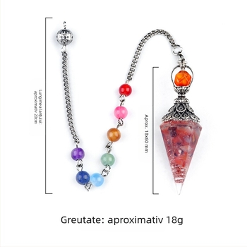 Pandantiv din piatră semiprețioasă naturală, formă conică hexagonală, prelucrare: șlefuire și lustruire (Specificații cruciale: pietre semiprețioase; formă conică hexagonală; șlefuire și lustruire)