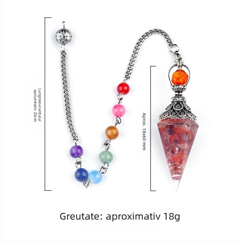 Pandantiv din piatră semiprețioasă naturală, formă conică hexagonală, prelucrare: șlefuire și lustruire (Specificații cruciale: pietre semiprețioase; formă conică hexagonală; șlefuire și lustruire)