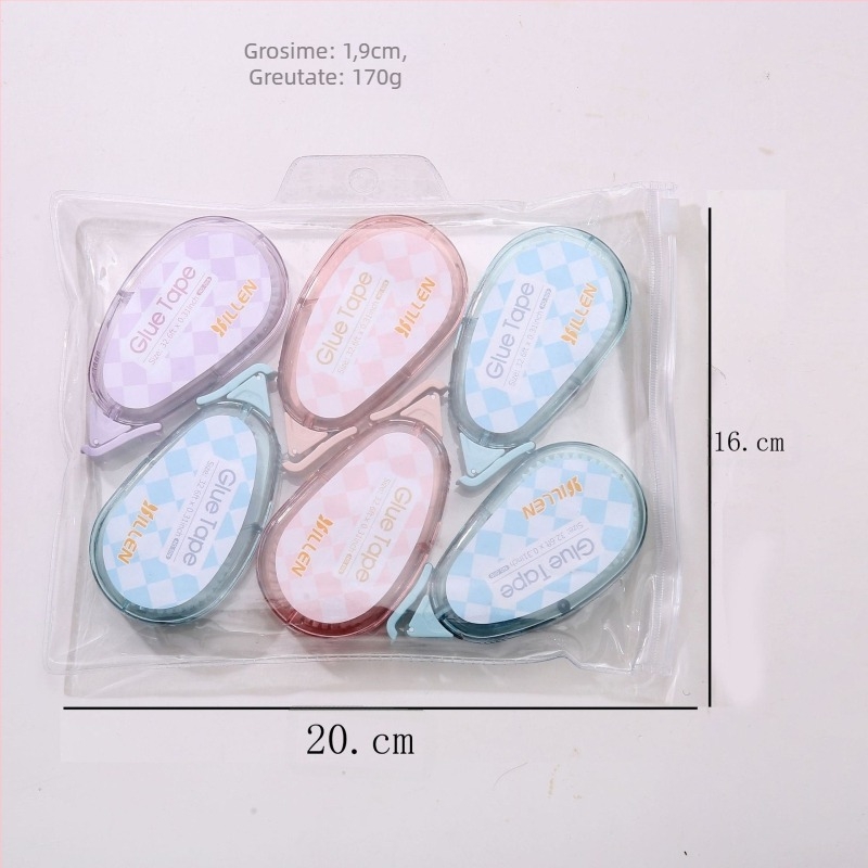 Set lipire punctiformă pentru corecție și bandă adezivă dublu față — adeziv acrilic pe folie PET, grosime 1.8, pentru decorarea caietelor, imprimare logo disponibil