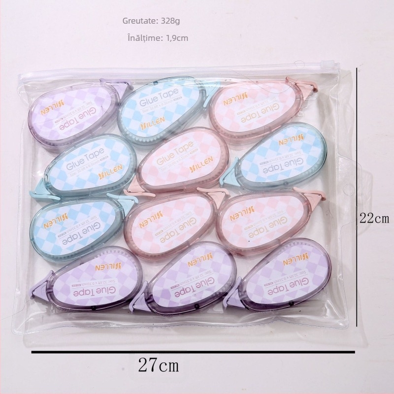 Set lipire punctiformă pentru corecție și bandă adezivă dublu față — adeziv acrilic pe folie PET, grosime 1.8, pentru decorarea caietelor, imprimare logo disponibil