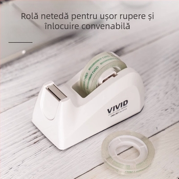 Tăietor de bandă transparent cu suport, corp din plastic