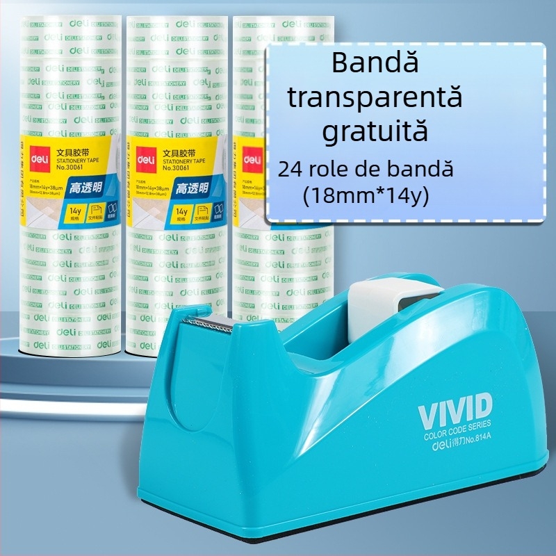 Tăietor de bandă transparent cu suport, corp din plastic