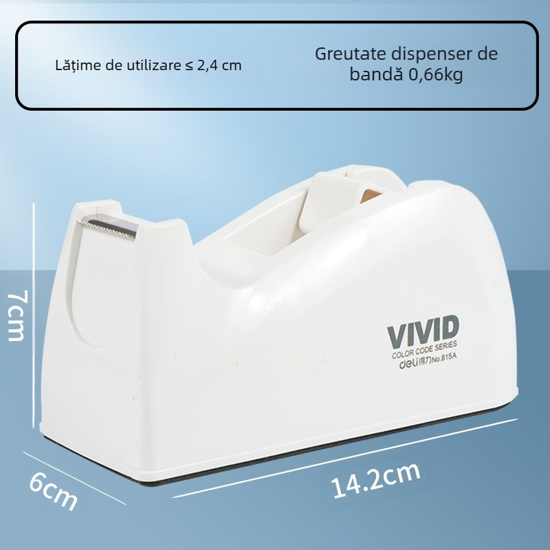 Tăietor de bandă transparent cu suport, corp din plastic