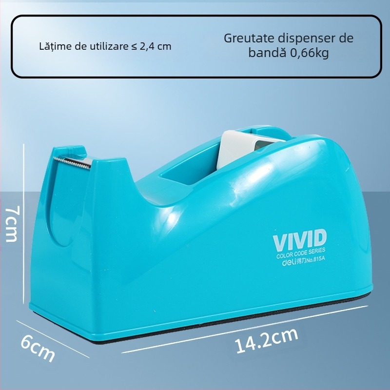Tăietor de bandă transparent cu suport, corp din plastic