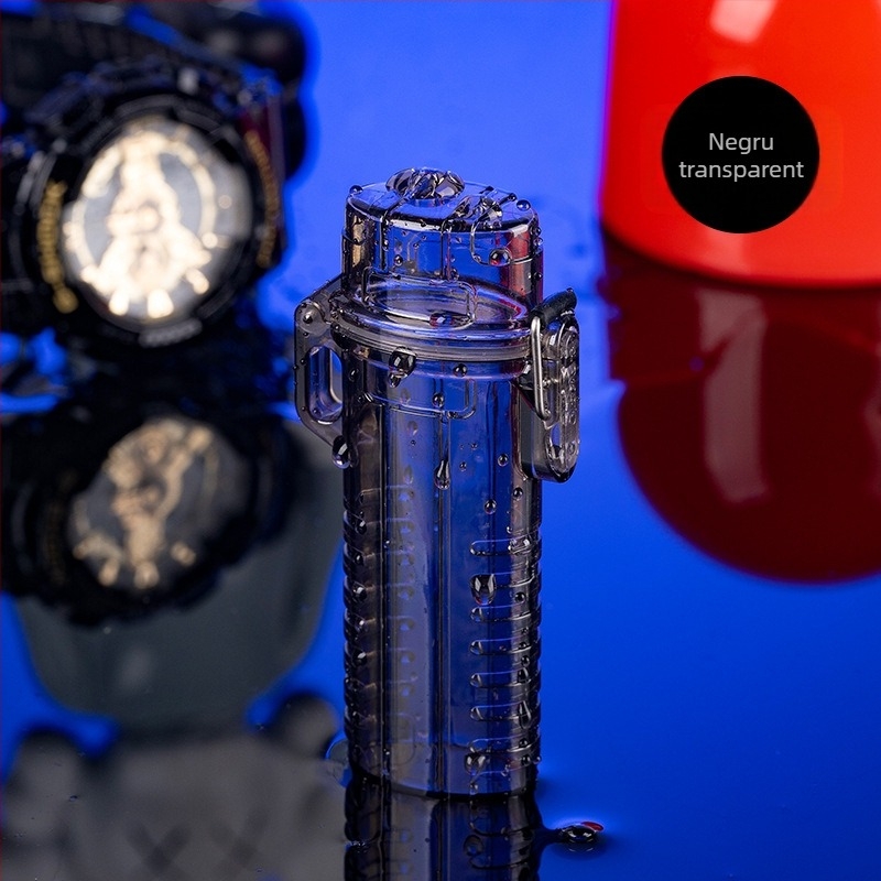 Set de 4: Carcasă impermeabilă pentru țigări și capac pentru brichetă, compatibil Bic J6, din plastic, personalizare disponibilă, imprimare logo