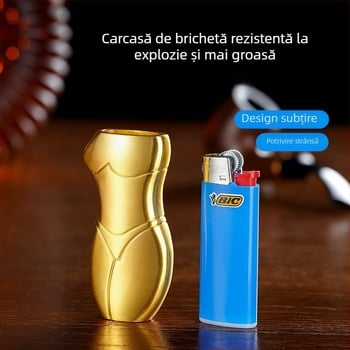 909-J5 Yafeng carcasă pentru brichetă din aliaj metalic, design creativ în formă umană, imprimare logo disponibilă, personalizare disponibilă, ambalaj de 500 bucăți