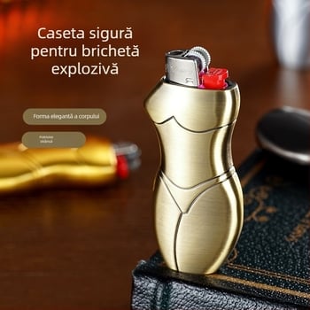 909-J5 Yafeng carcasă pentru brichetă din aliaj metalic, design creativ în formă umană, imprimare logo disponibilă, personalizare disponibilă, ambalaj de 500 bucăți