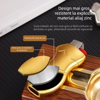 909-J5 Yafeng carcasă pentru brichetă din aliaj metalic, design creativ în formă umană, imprimare logo disponibilă, personalizare disponibilă, ambalaj de 500 bucăți