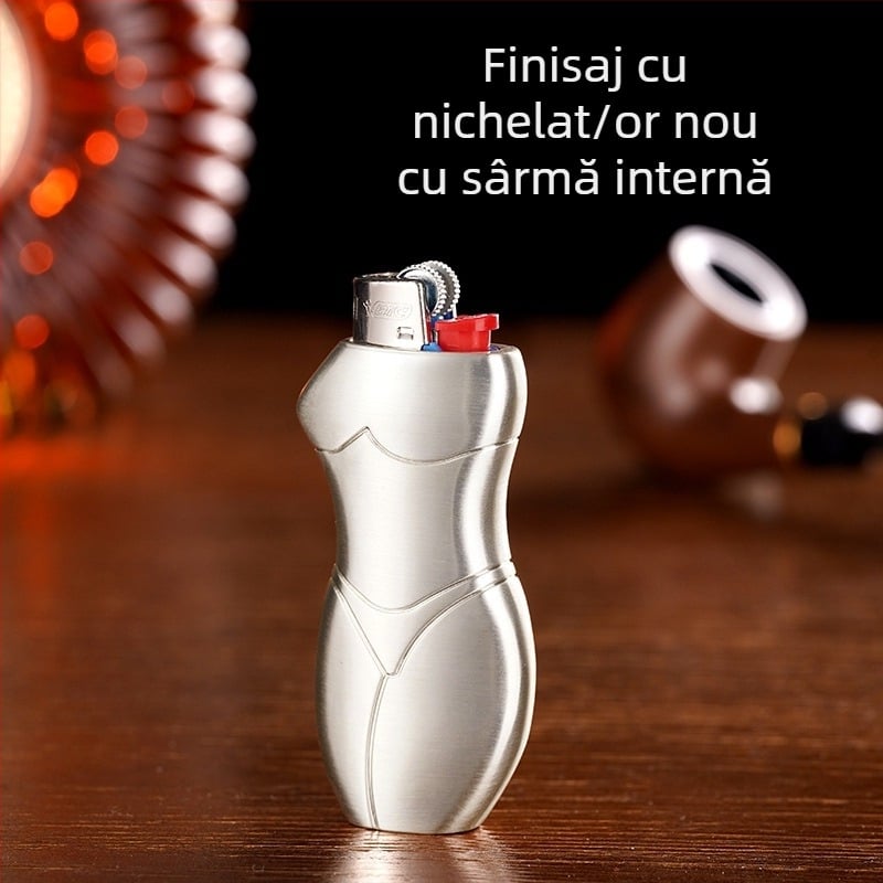 909-J5 Yafeng carcasă pentru brichetă din aliaj metalic, design creativ în formă umană, imprimare logo disponibilă, personalizare disponibilă, ambalaj de 500 bucăți