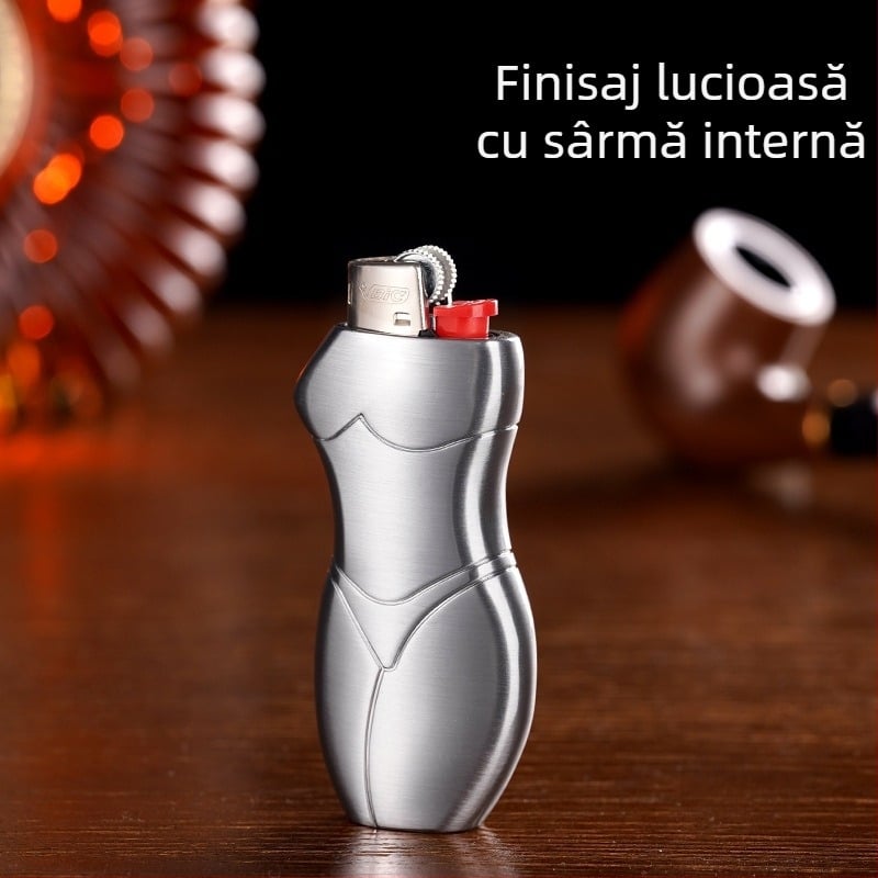 909-J5 Yafeng carcasă pentru brichetă din aliaj metalic, design creativ în formă umană, imprimare logo disponibilă, personalizare disponibilă, ambalaj de 500 bucăți