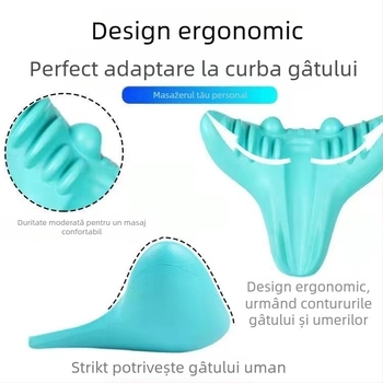 Edripin Pernă de masaj a coloanei cervicale – PU material, pernă cervicală din spumă D, masaj de întindere a gâtului, presiune asupra punctelor și portabil pentru utilizare acasă