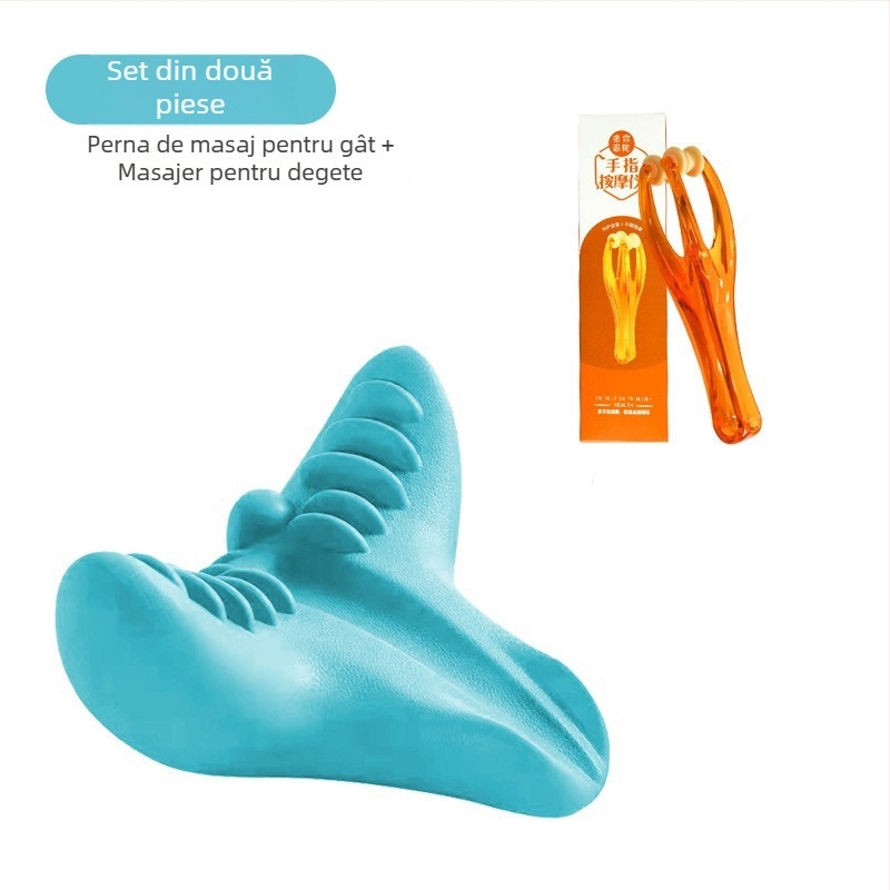 Edripin Pernă de masaj a coloanei cervicale – PU material, pernă cervicală din spumă D, masaj de întindere a gâtului, presiune asupra punctelor și portabil pentru utilizare acasă