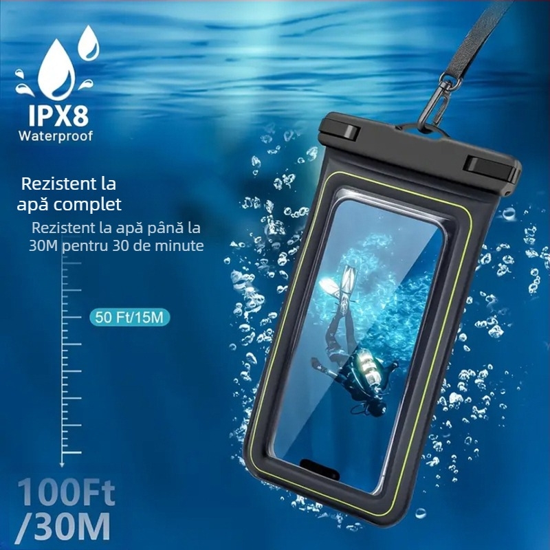 Geantă impermeabilă pentru telefon pentru activități în aer liber | Material: ABS+PVC+burete • Țesătură impermeabilă • Compatibilă cu ecran tactil • Design plutitor • Brand: YFAN
