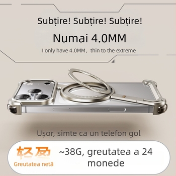 Husă pentru telefon cu cadru metalic și stand magnetic pentru Apple iPhone 17 Pro Max — prelucrat CNC, disipare căldură, rezistent la căderi, personalizabil
