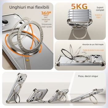 Husă pentru telefon cu cadru metalic și stand magnetic pentru Apple iPhone 17 Pro Max — prelucrat CNC, disipare căldură, rezistent la căderi, personalizabil