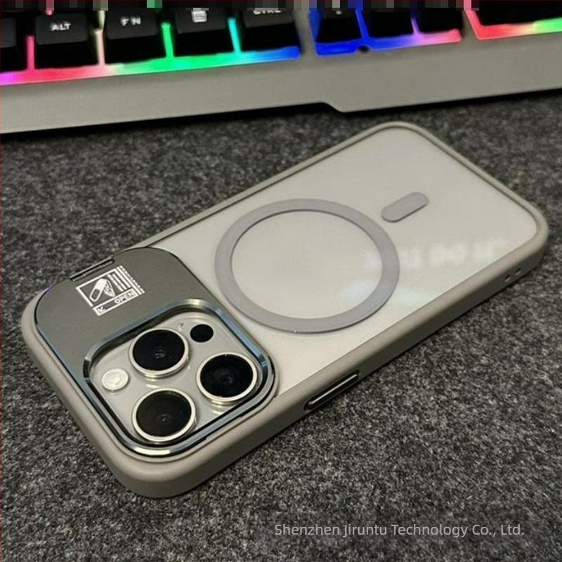 Husă pentru iPhone 14 Pro Max cu suport pliabil și atașament MagSafe, material PC, protecție împotriva șocurilor, antiamprentă