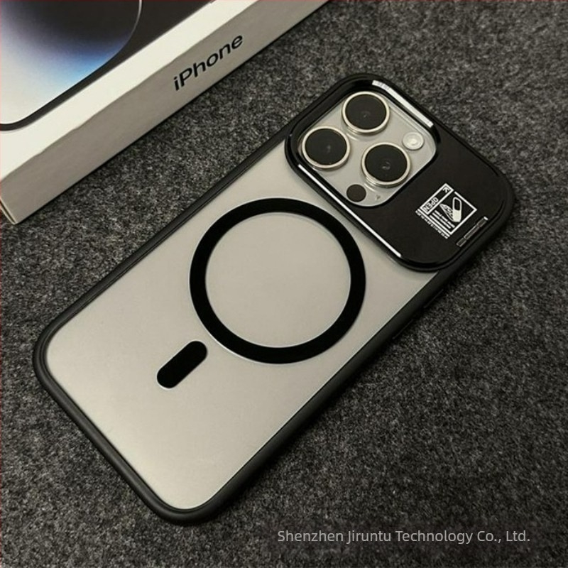 Husă pentru iPhone 14 Pro Max cu suport pliabil și atașament MagSafe, material PC, protecție împotriva șocurilor, antiamprentă