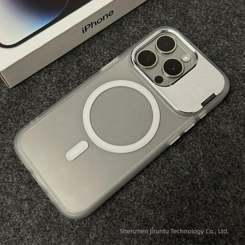 Husă pentru iPhone 14 Pro Max cu suport pliabil și atașament MagSafe, material PC, protecție împotriva șocurilor, antiamprentă