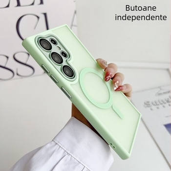 Husa simplă și elegantă cu protecție magnetică, finisaj mat, pentru Samsung Galaxy S25 Ultra, protecție pentru obiectiv