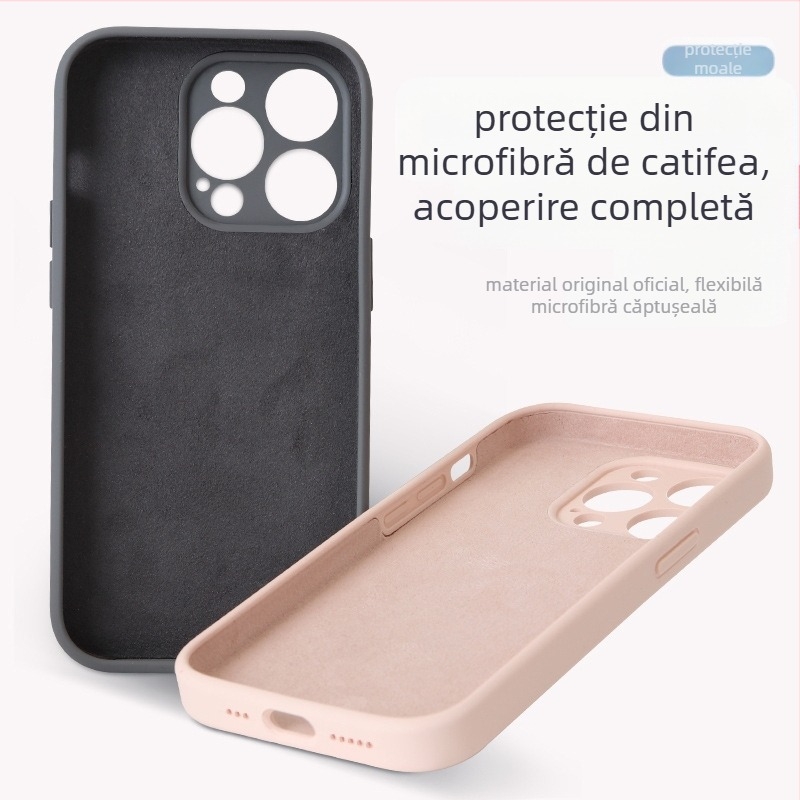 Carcasă de telefon cu acoperire completă a obiectivului, anti-cădere, construcție cu lichid, pentru seria iPhone 13/14