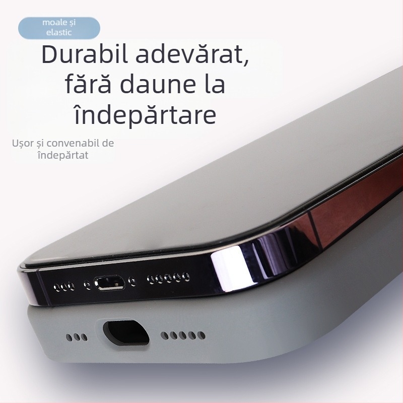 Carcasă de telefon cu acoperire completă a obiectivului, anti-cădere, construcție cu lichid, pentru seria iPhone 13/14