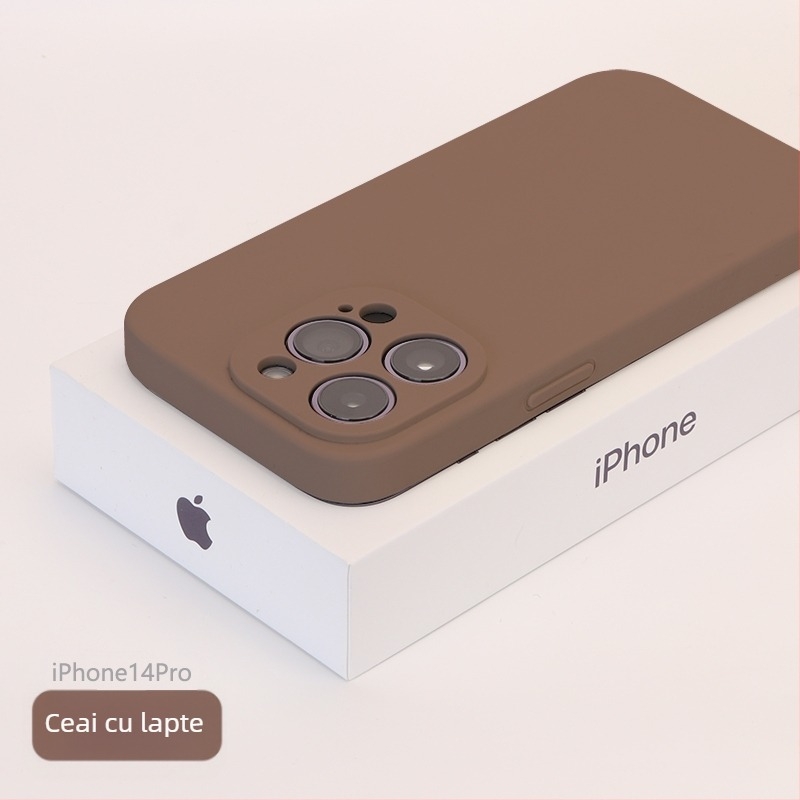 Carcasă de telefon cu acoperire completă a obiectivului, anti-cădere, construcție cu lichid, pentru seria iPhone 13/14