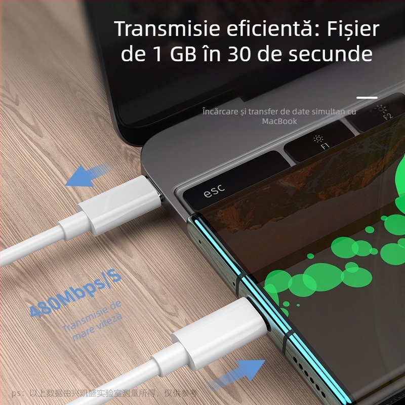 Cablu USB-C pentru încărcare rapidă pentru iPhone 15, USB-C la USB-C, 1–2 m, cablu de date USB-C