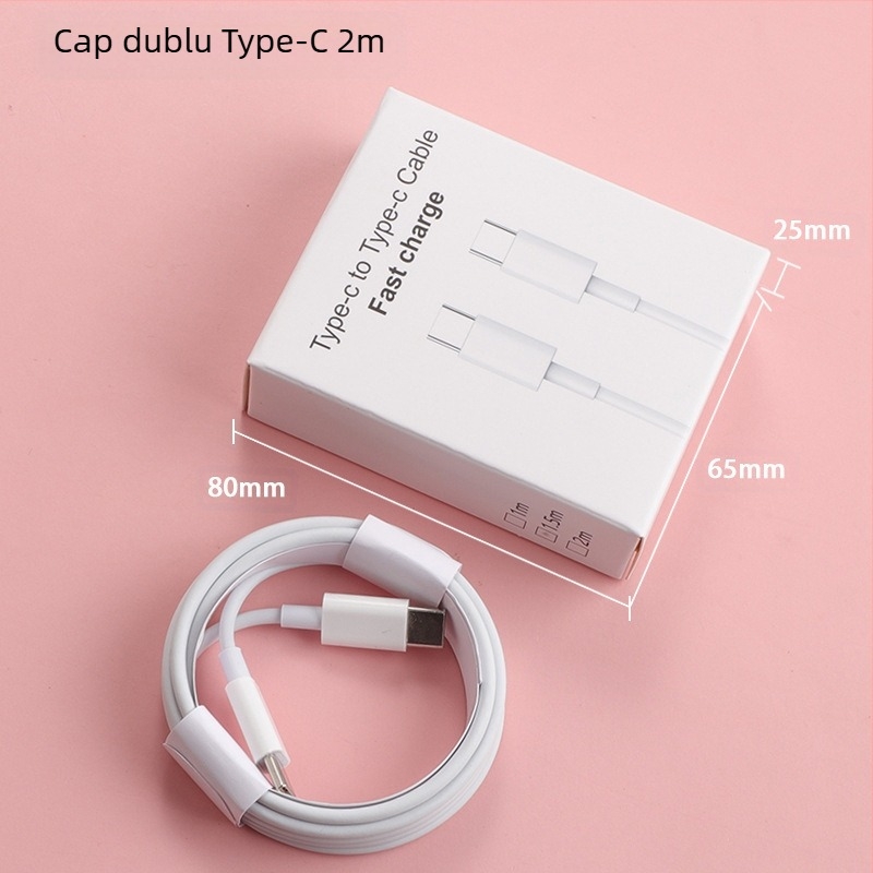 Cablu USB-C pentru încărcare rapidă pentru iPhone 15, USB-C la USB-C, 1–2 m, cablu de date USB-C