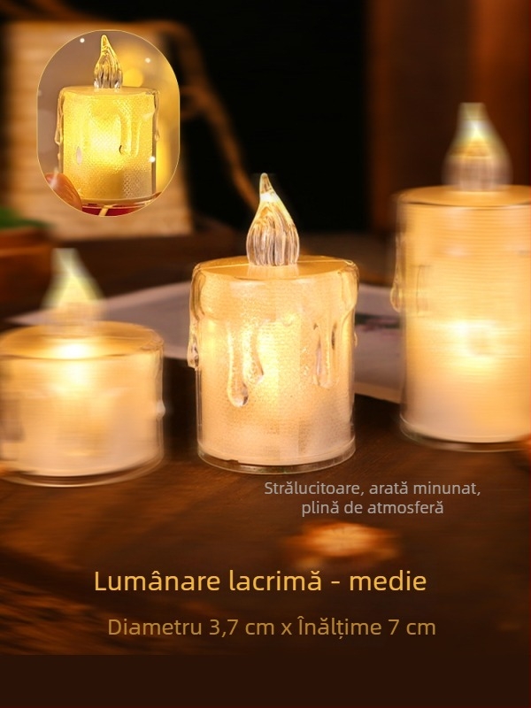 Lumânare LED fără fum pentru propuneri romantice și decor de scenă | Ceară din amestec de soia | Marcă: Altă
