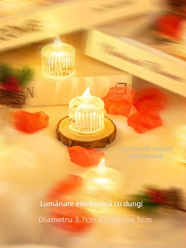 Lumânare LED fără fum pentru propuneri romantice și decor de scenă | Ceară din amestec de soia | Marcă: Altă