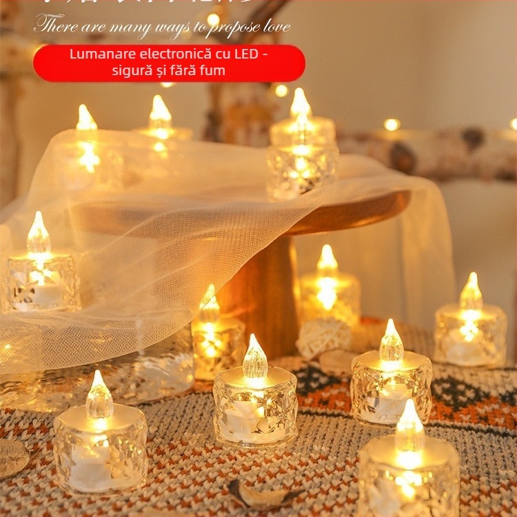 Lumânare LED fără fum pentru propuneri romantice și decor de scenă | Ceară din amestec de soia | Marcă: Altă