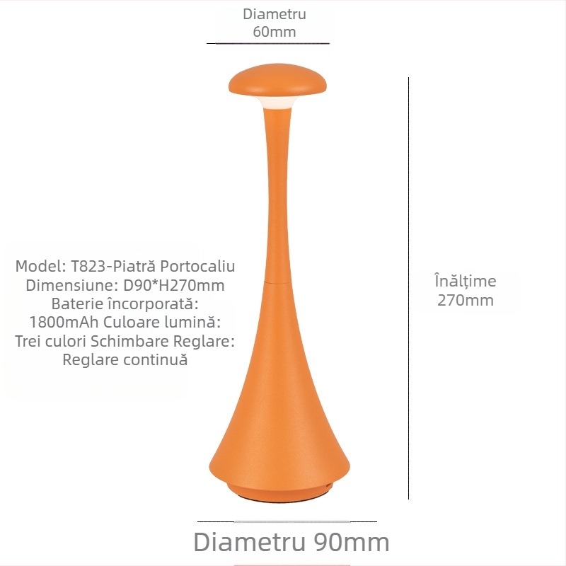 Lampa de ambient pentru noptieră, suport metalic, stil modern minimalist, model T823, tensiune ≤36V