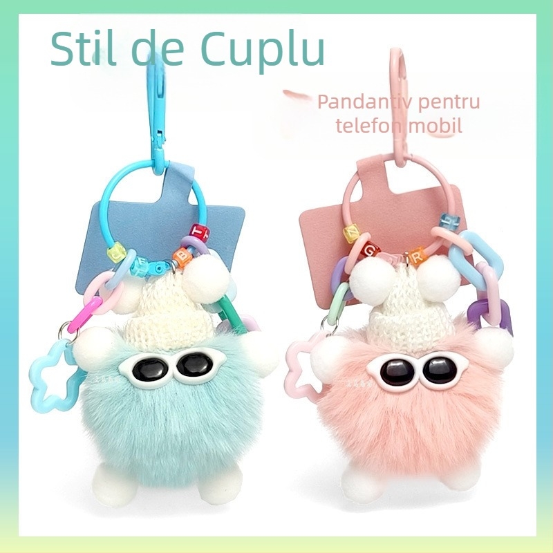 Pandantiv plușat cu elf – accesoriu drăguț, breloc pentru telefon și geantă, cadou potrivit