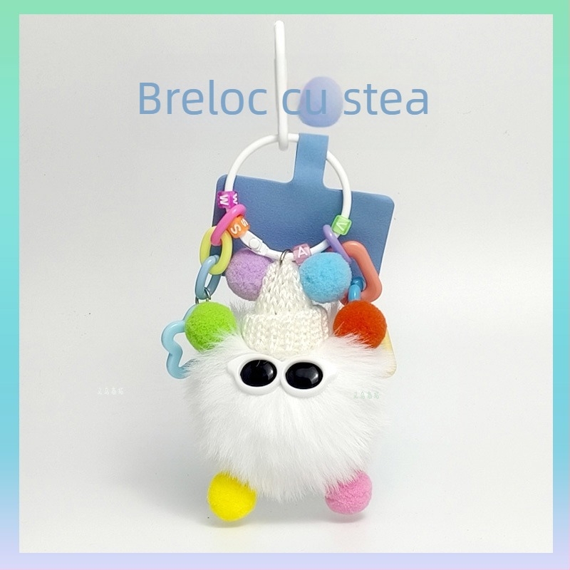 Pandantiv plușat cu elf – accesoriu drăguț, breloc pentru telefon și geantă, cadou potrivit