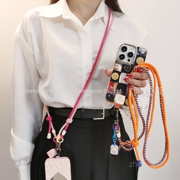 Lanyard pentru telefon mobil - Nylon, lucrat manual, unisex, pandantiv inclus