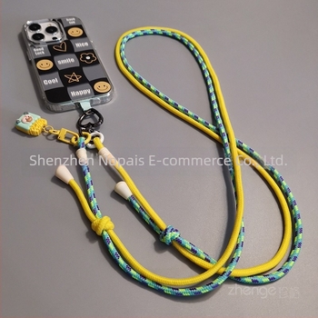 Lanyard pentru telefon mobil - Nylon, lucrat manual, unisex, pandantiv inclus