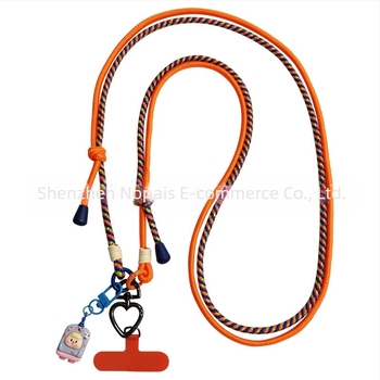 Lanyard pentru telefon mobil - Nylon, lucrat manual, unisex, pandantiv inclus