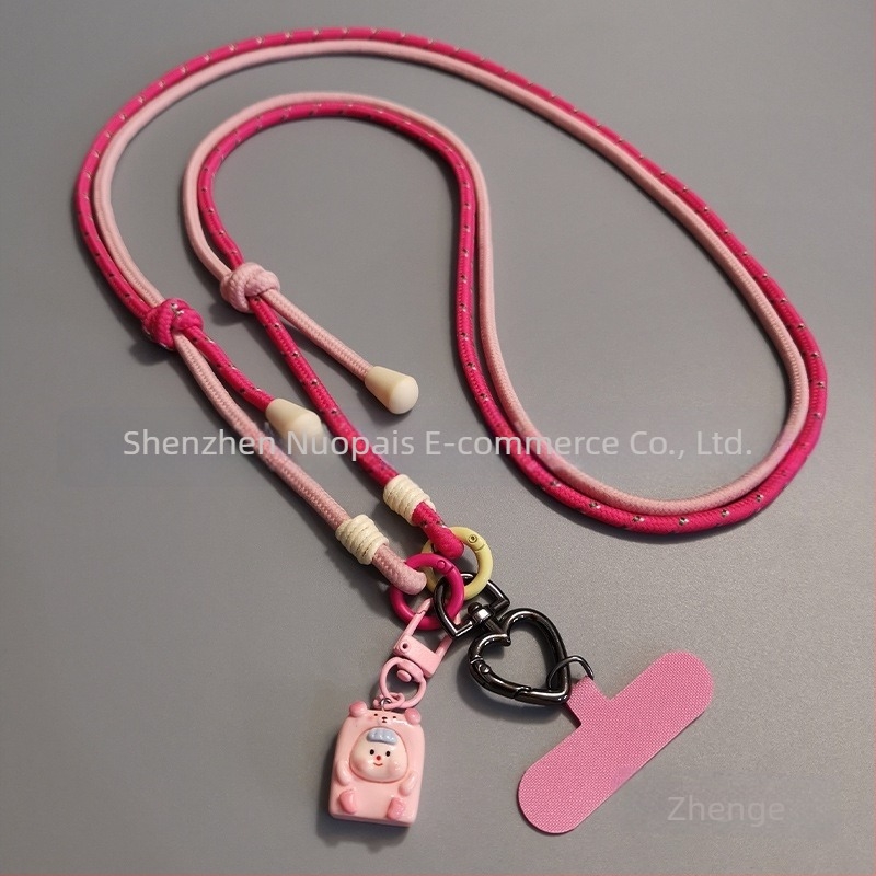 Lanyard pentru telefon mobil - Nylon, lucrat manual, unisex, pandantiv inclus