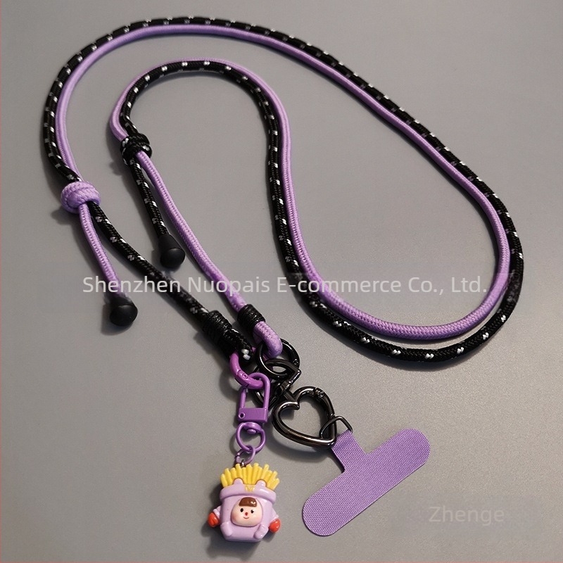 Lanyard pentru telefon mobil - Nylon, lucrat manual, unisex, pandantiv inclus