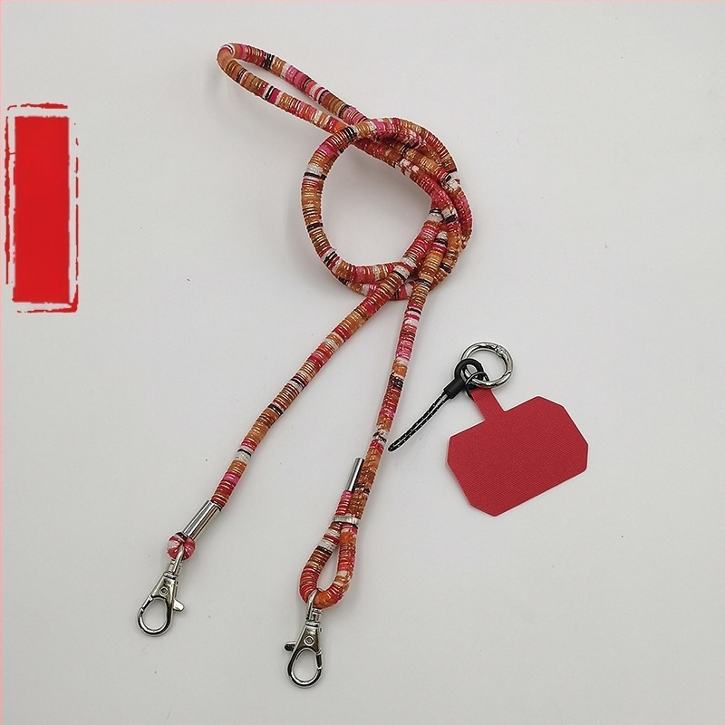 Lanyard pentru telefon mobil cu sfoară în stil etnic și cataramă metalică – lucrat manual, unisex, stiluri personalizabile
