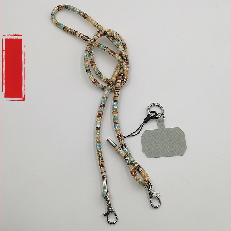 Lanyard pentru telefon mobil cu sfoară în stil etnic și cataramă metalică – lucrat manual, unisex, stiluri personalizabile