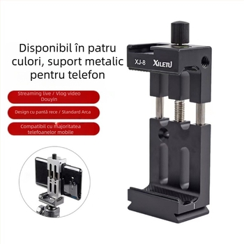 Clip pentru tabletă și telefon mobil pentru suport de streaming live și trepied foto – XJ15 clip metal pentru tabletă, XJ8 clip din aluminiu pentru telefon