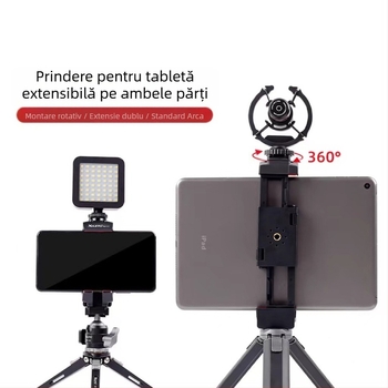 Clip pentru tabletă și telefon mobil pentru suport de streaming live și trepied foto – XJ15 clip metal pentru tabletă, XJ8 clip din aluminiu pentru telefon