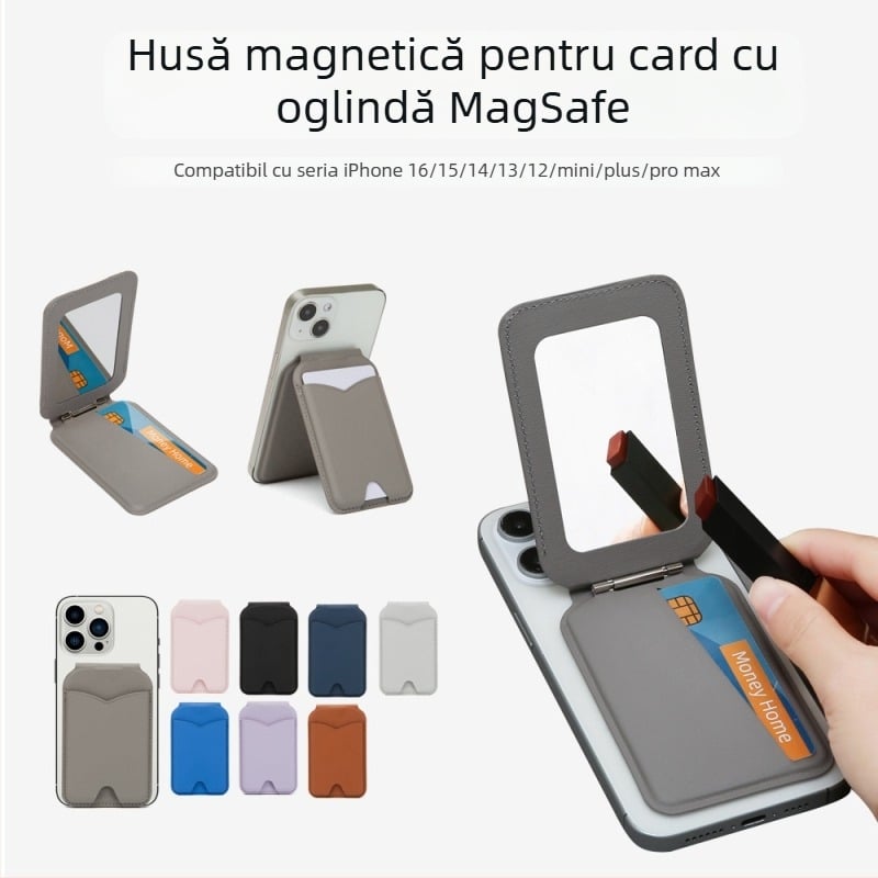 Port-card magnetic MagSafe pliabil cu oglindă pentru seria iPhone 16 cu magnet N52