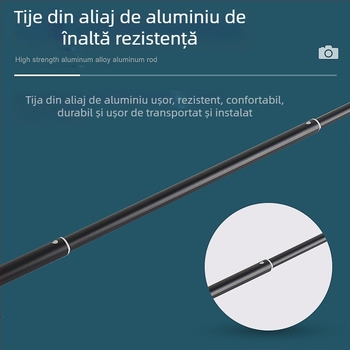 Selfie stick pentru camere de acțiune, aliaj de aluminiu, extensie telescopică, gimbal cu 3 axe, design cu cinci segmente, capacitate de încărcare până la 2 kg