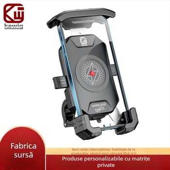 Kewigkewig Suport de telefon cu încărcare wireless pentru motocicletă și bicicletă electrică — corp din aliaj, suport pentru navigație