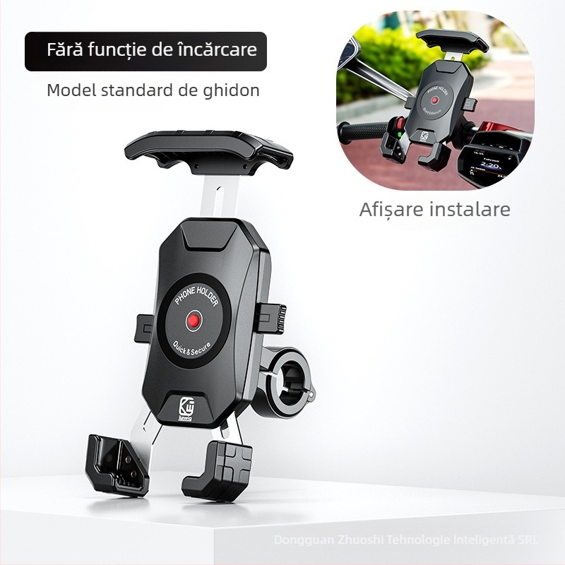 Kewigkewig Suport de telefon cu încărcare wireless pentru motocicletă și bicicletă electrică — corp din aliaj, suport pentru navigație