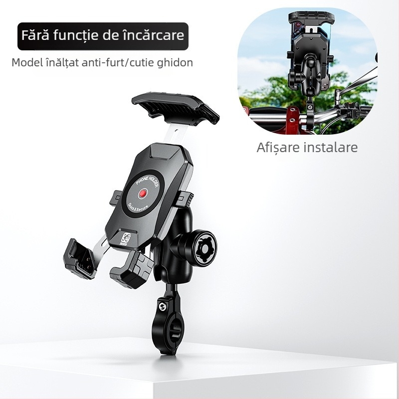 Kewigkewig Suport de telefon cu încărcare wireless pentru motocicletă și bicicletă electrică — corp din aliaj, suport pentru navigație