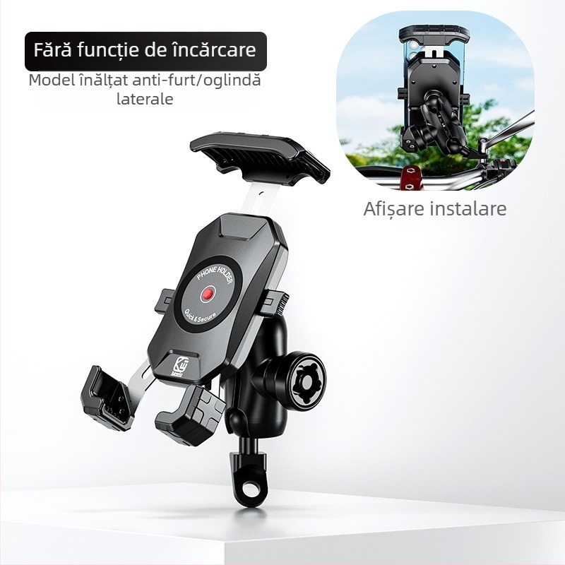 Kewigkewig Suport de telefon cu încărcare wireless pentru motocicletă și bicicletă electrică — corp din aliaj, suport pentru navigație